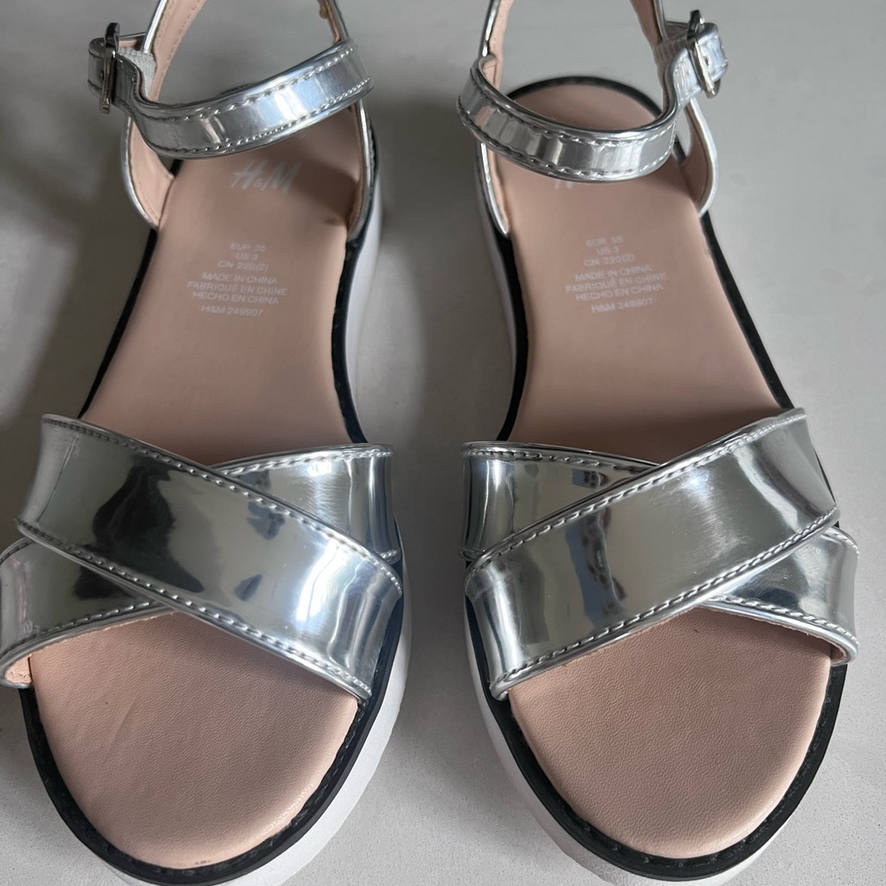 H&M Metallic Silver Sandals